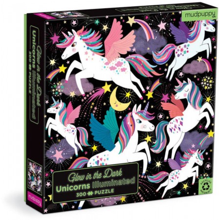 Puzzle 300 Jednorożce świecące w ciemności, Mudpuppy | Dadum Kraków Puzzle 300 Jednorożce świecące w ciemności, Mudpuppy | Dadum Kraków