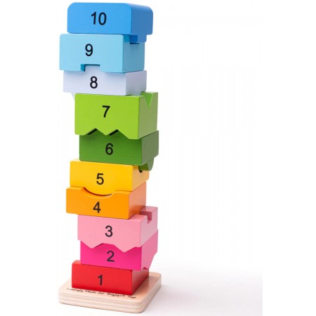 Wieża cyfr i kolorów układanka przestrzenna, BigJigs Toys