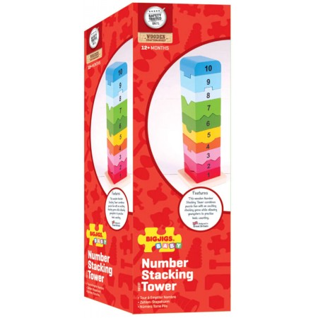 Wieża cyfr i kolorów układanka przestrzenna, BigJigs Toys