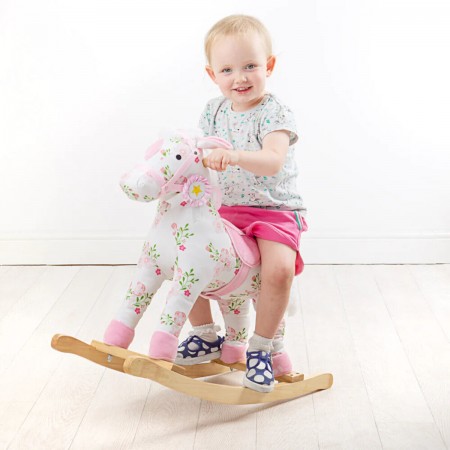 Konik na biegunach miękki z kwiatami +12m, BigJigs Konik na biegunach miękki z kwiatami +12m, BigJigs