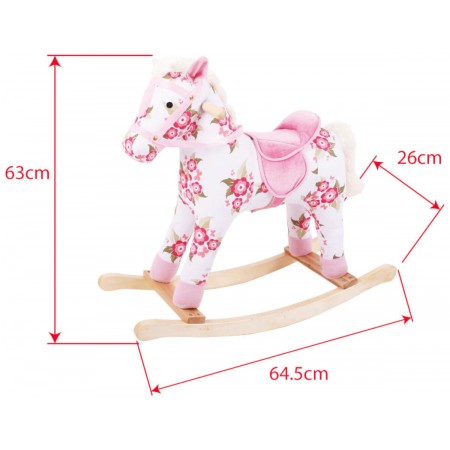 Konik na biegunach miękki z kwiatami +12m, BigJigs Konik na biegunach miękki z kwiatami +12m, BigJigs