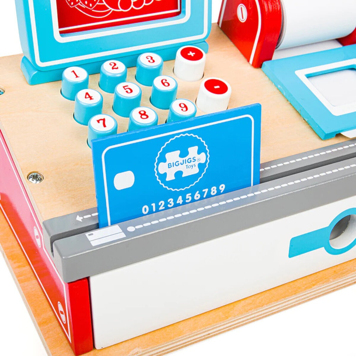 Drewniana kasa sklepowa dla dzieci do zabawy w sklep, BigJigs