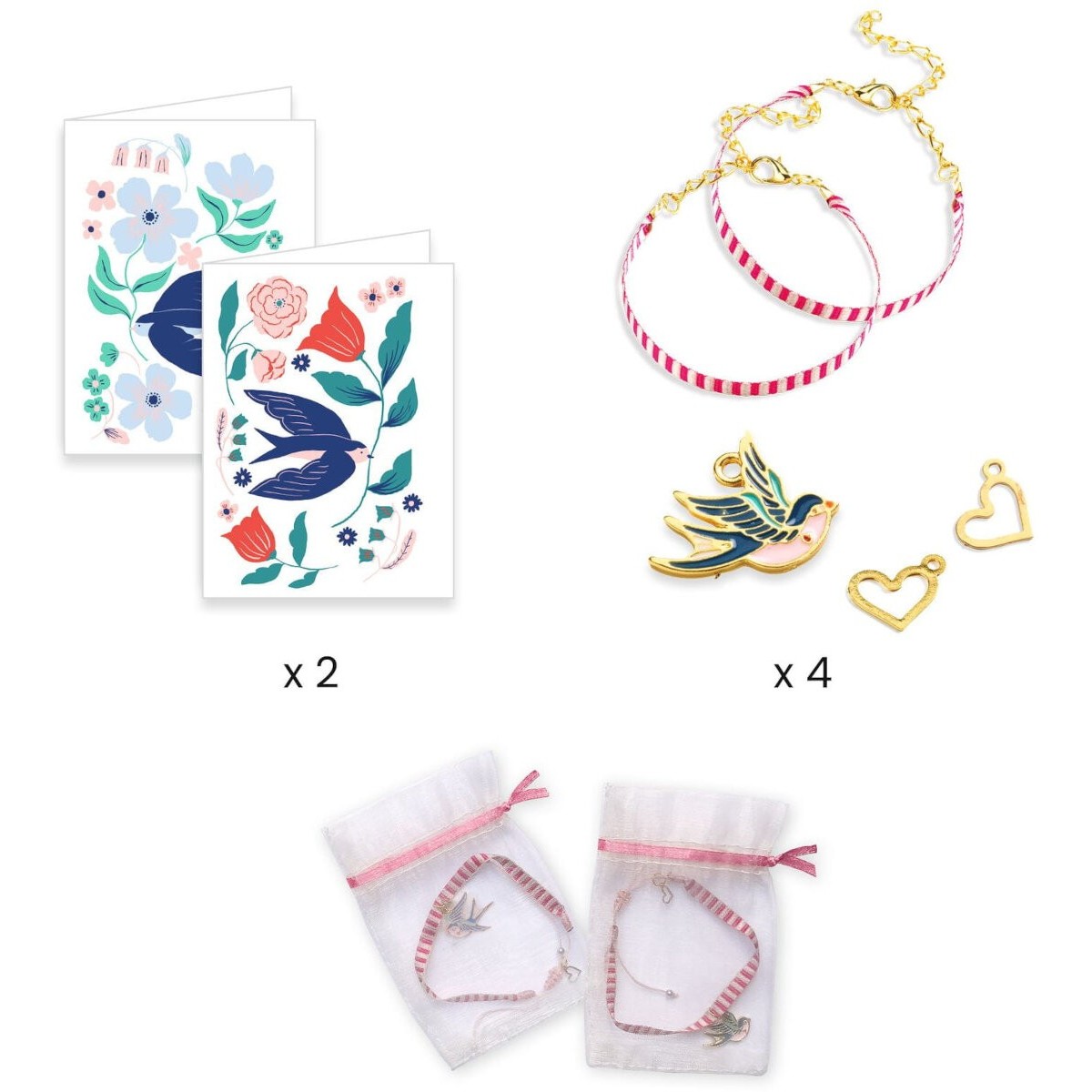 Djeco Bransoletki przyjaźni do robienia Ptaki