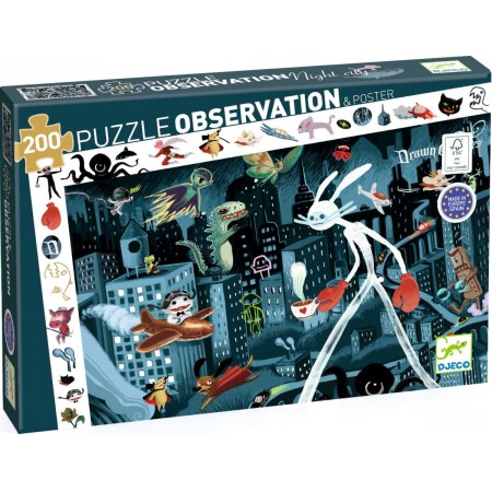 Djeco Puzzle obserwacyjne 100 elementów Miasto Nocą | Dadum Kraków Djeco Puzzle obserwacyjne 100 elementów Miasto Nocą | Dadum Kraków