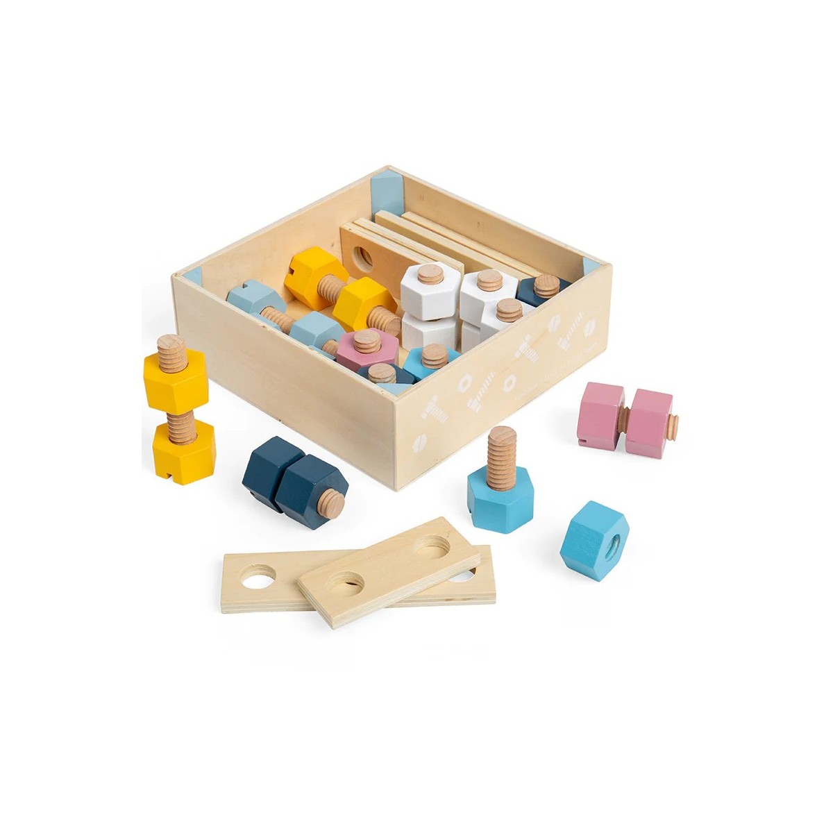 Drewniane śruby i nakrętki do zabawy +3, Bigjigs | Dadum Kraków