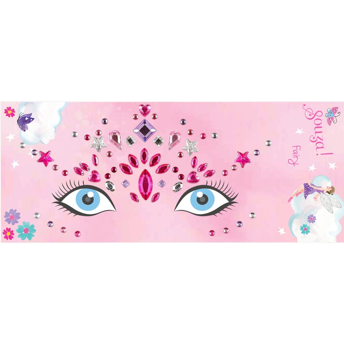 Cyrkonie na twarz dla dzieci Elf różowe, Souza!