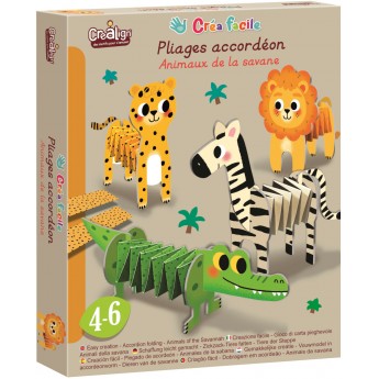 Crea Lign' Zwierzęta z Sawanny akordeonowe origami  dla dzieci | Dadum