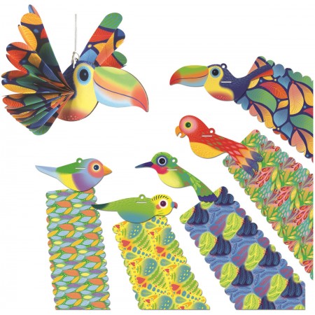 Crea Lign' Egzotyczne Ptaki z origami jak wachlarz | Dadum Crea Lign' Egzotyczne Ptaki z origami jak wachlarz | Dadum