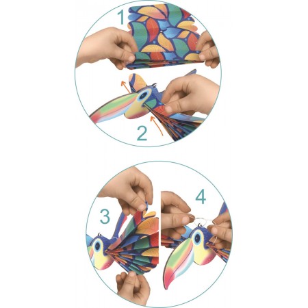Crea Lign' Egzotyczne Ptaki z origami jak wachlarz | Dadum Crea Lign' Egzotyczne Ptaki z origami jak wachlarz | Dadum