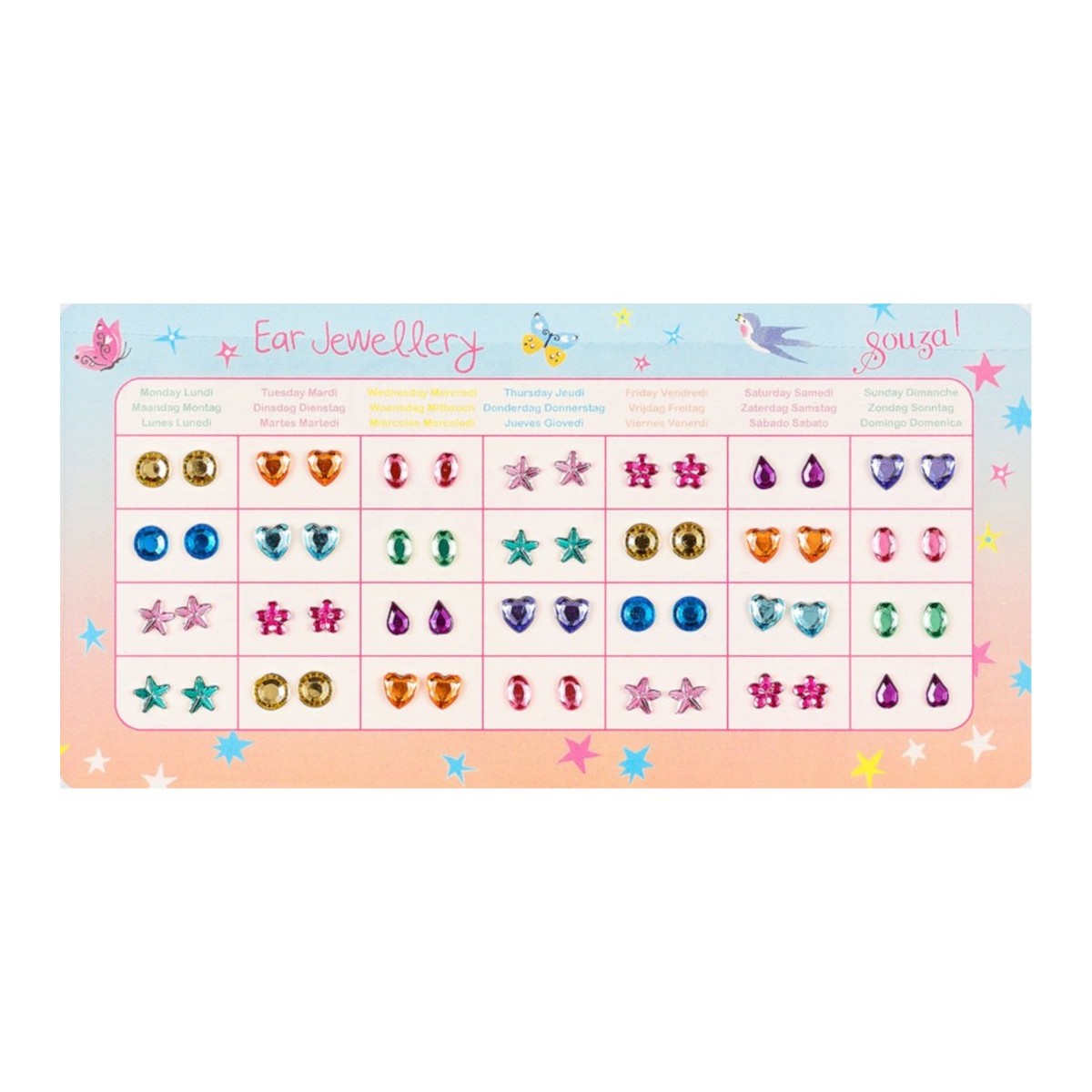 Kolczyki samoprzylepne do każdego dnia tygodnia, Souza!