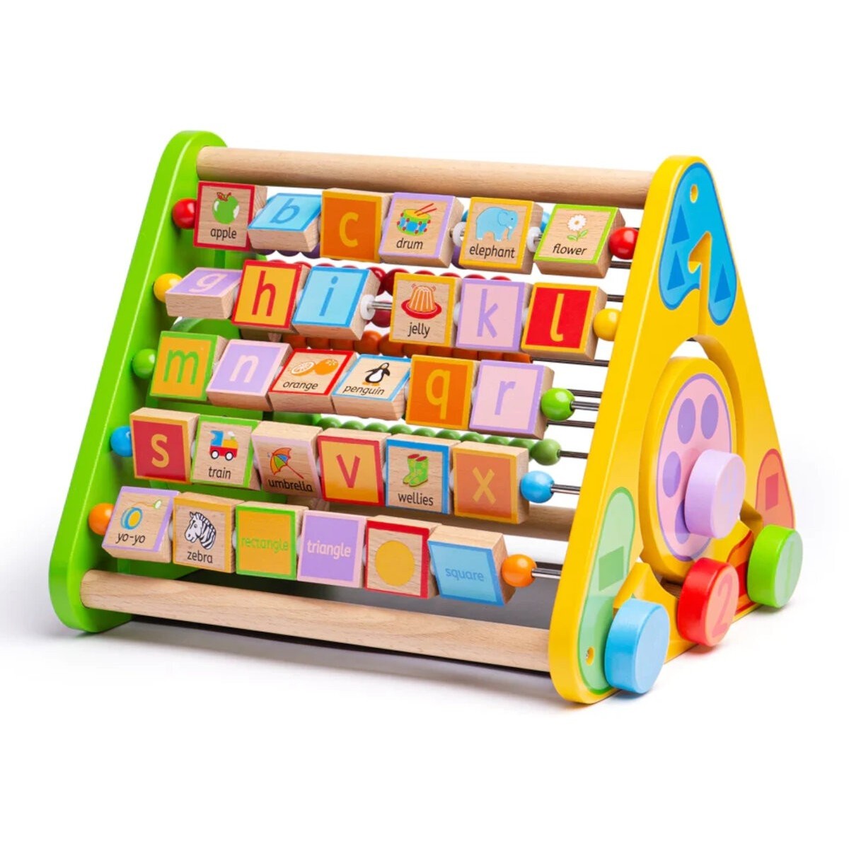 Drewniany trójkąt manipulacyjny z alfabetem +12m, BigJigs