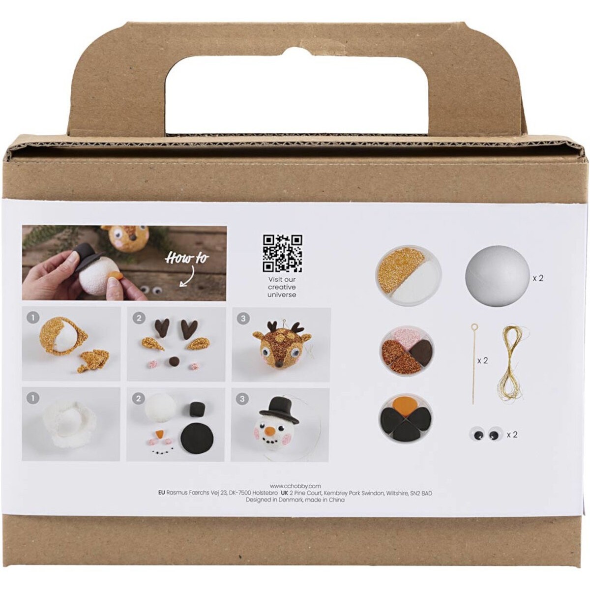 Bombki choinkowe Renifer i Bałwan do robienia +6, Creotime