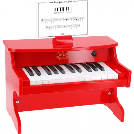 Vilac pianino czerwone drewniane elektroniczne +3 | Dadum