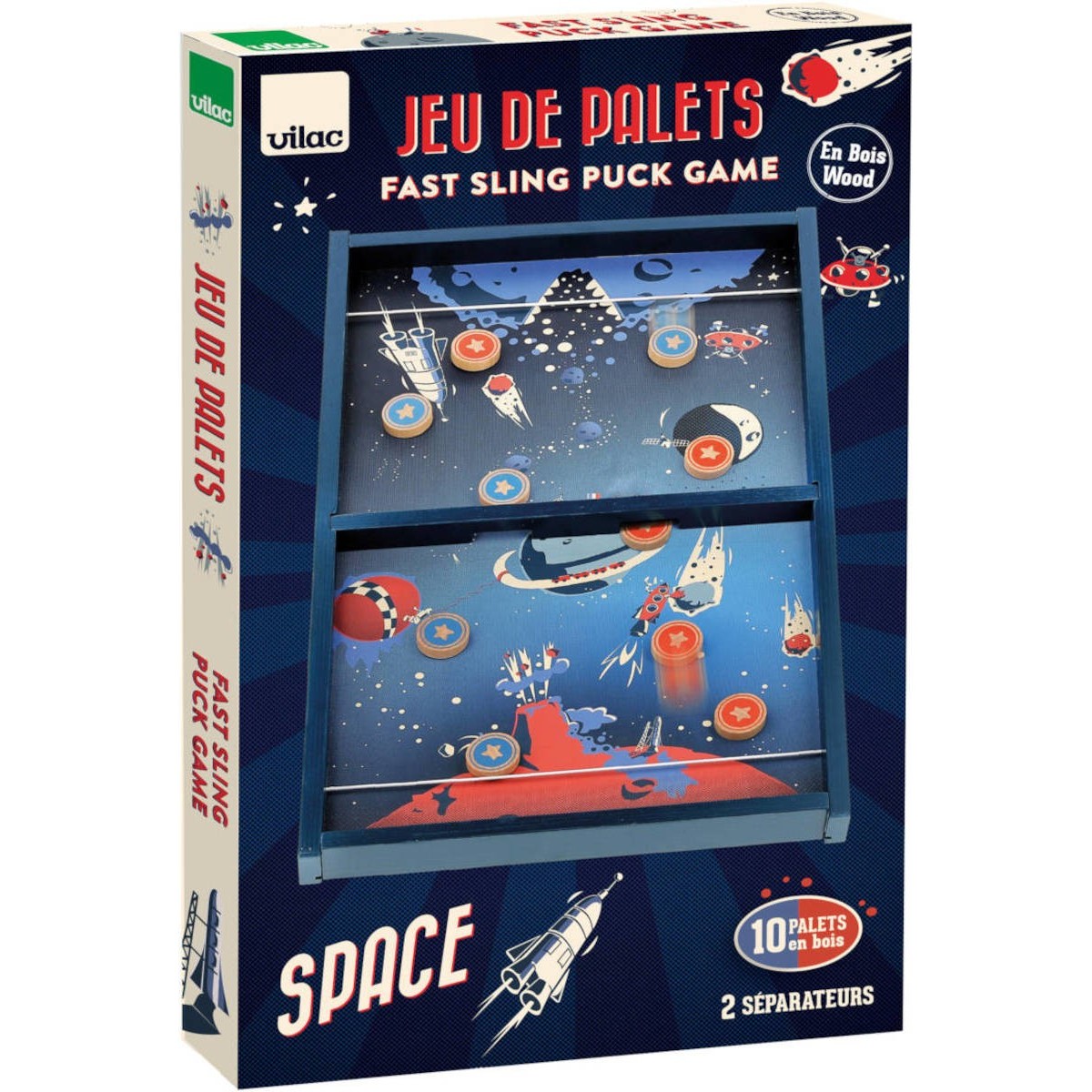 Vilac Shuffleboard stołowa gra zręcznościowa +4 | Dadum