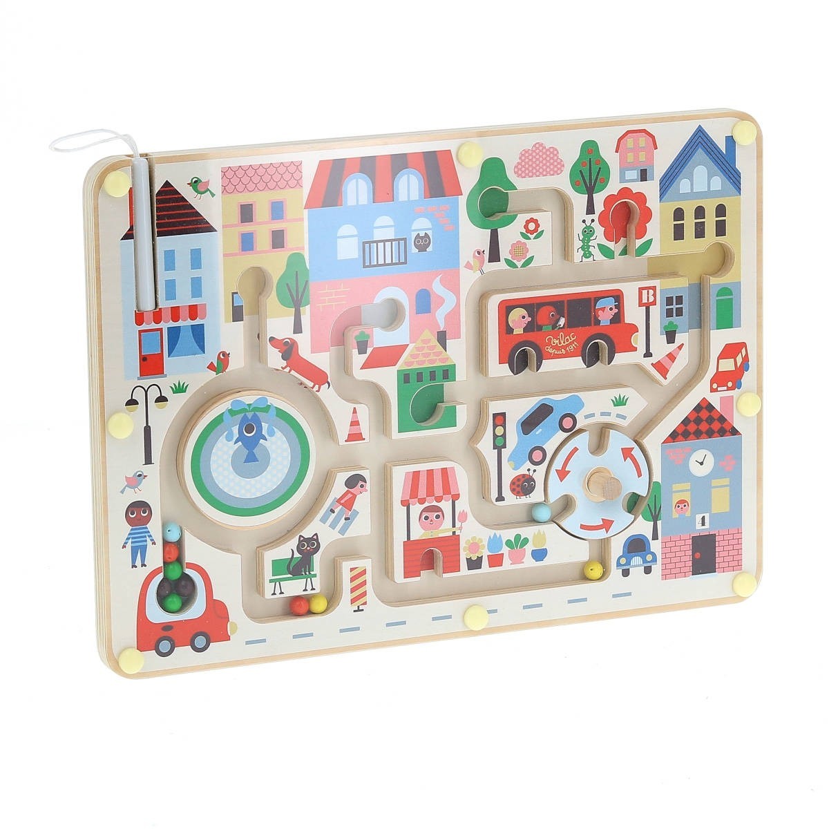 Vilac Gra labirynt magnetyczny Miasteczko dla 2-latków | Dadum
