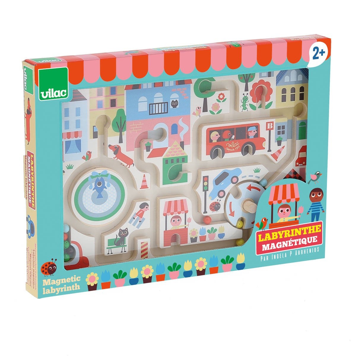 Vilac Gra labirynt magnetyczny Miasteczko dla 2-latków | Dadum