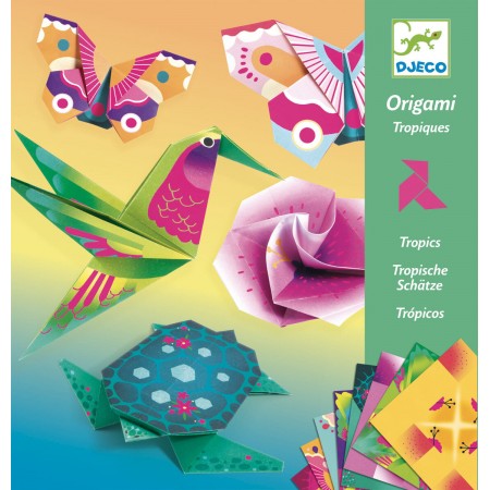 Djeco Neonowe origami Tropiki dla dzieci +7