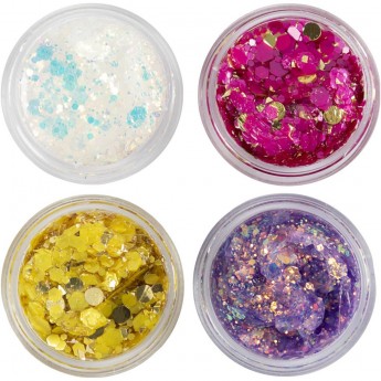 Glitter Clay brokatowa masa dekoracyjna, róż, fiolet, żółty, biały