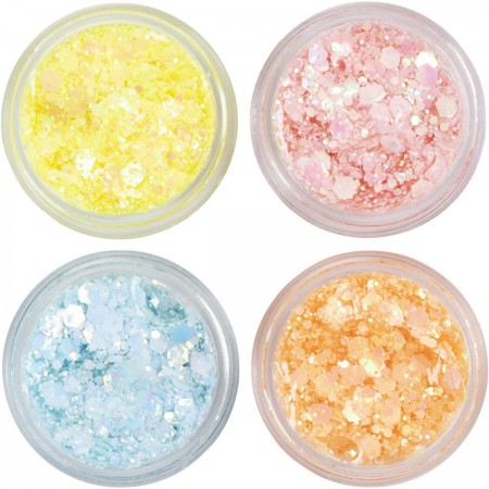 Glitter Clay brokatowa masa dekoracyjna, pastelowe kolory