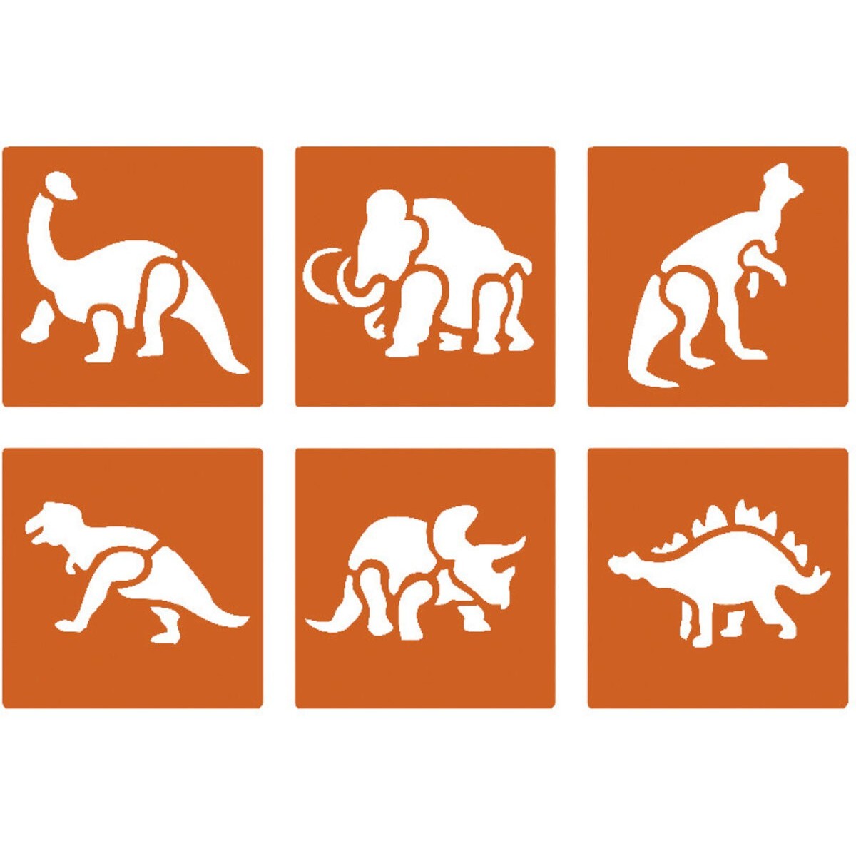 Szablony do rysowania i malowania Dinozaury 6 sztuk, Graine Creative