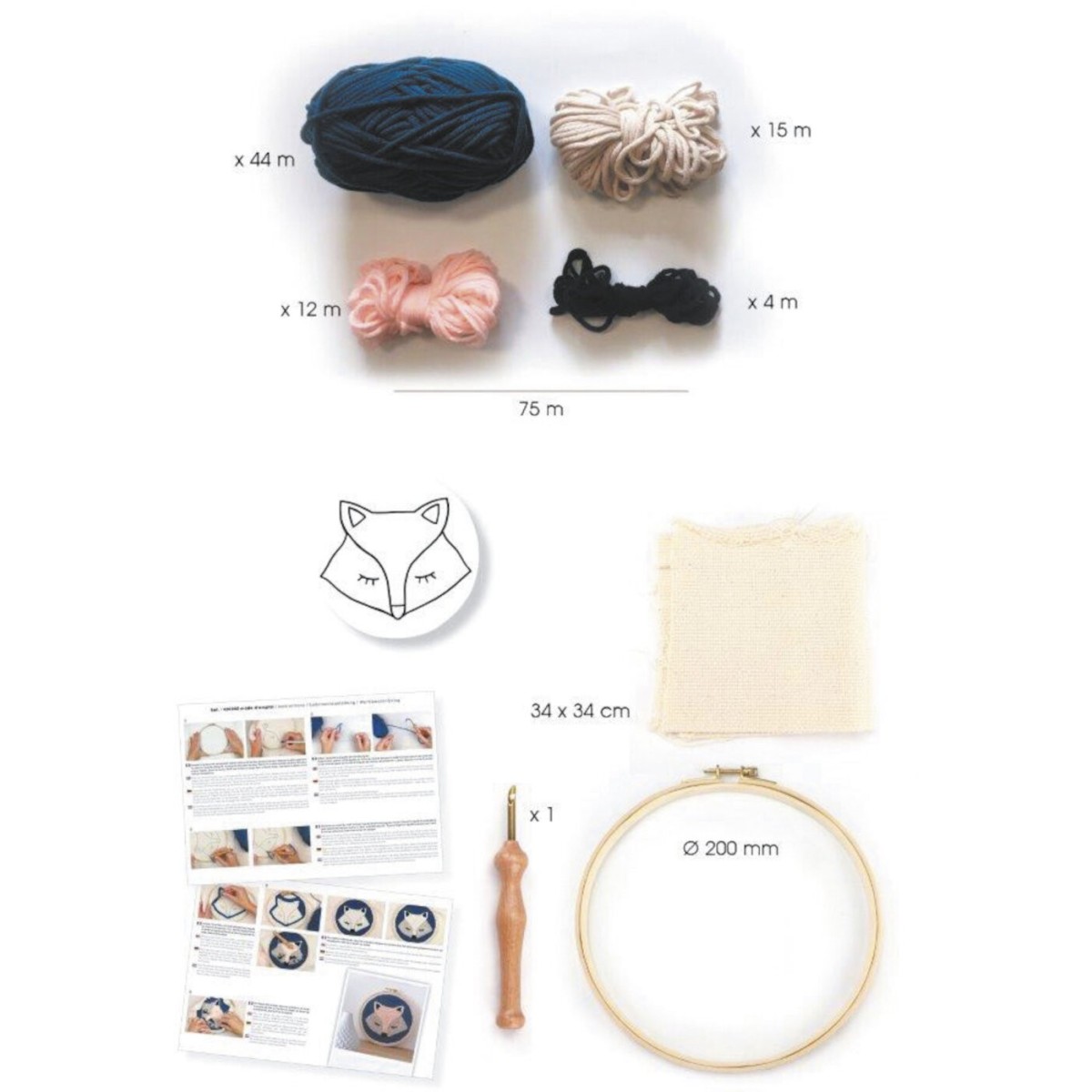 Zestaw Punch Needle Lis haft pętelkowy, Graine Creative