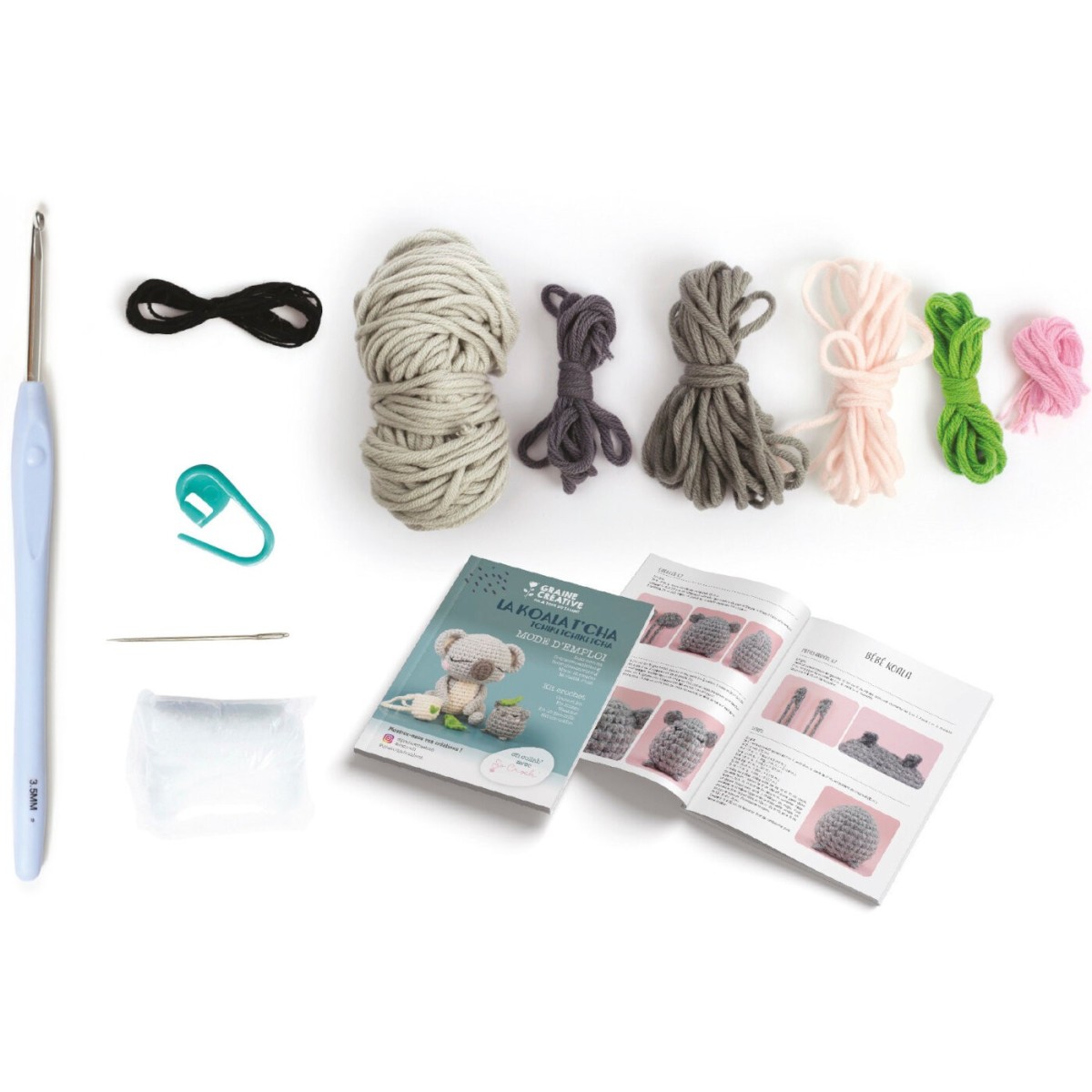 Zestaw do szydełkowania Koala Amigurumi, Graine Creative