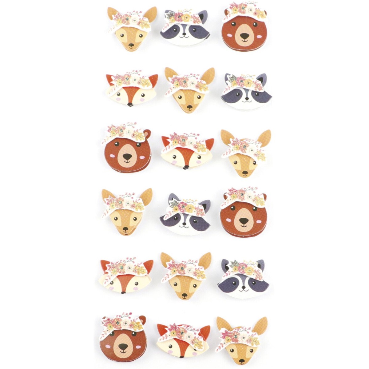 Naklejki 3D Zwierzęta lasu 18 sztuk, Graine Creative