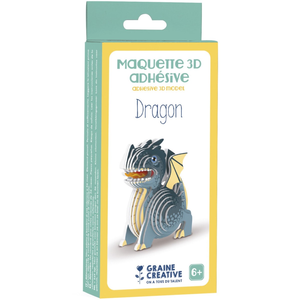 Smok makieta kartonowa 3D do złożenia, Graine Creative