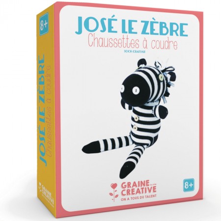 Zebra do szycia pluszak ze skarpety +8, Graine Creative
