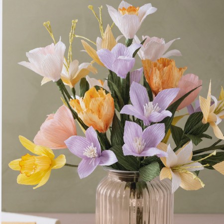 Wiosenny bukiet z kwiatów z krepiny do robienia zestaw DIY, Creativ