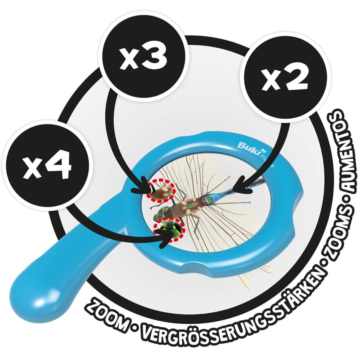Buki Lupa z powiększeniem od x2 do x4 dla dzieci +3