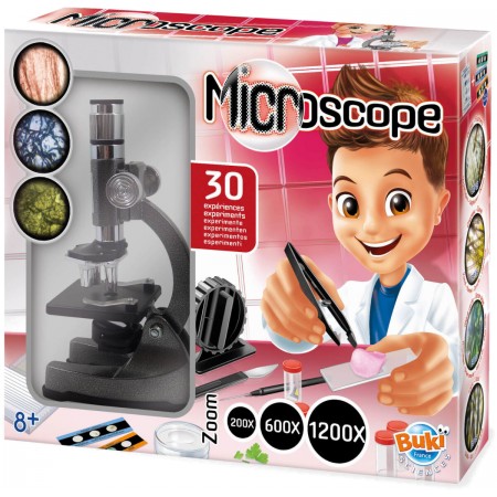 Buki Mikroskop metalowe 30 doświadczeń dla dzieci +8
