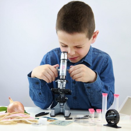 Buki Mikroskop metalowe 30 doświadczeń dla dzieci +8