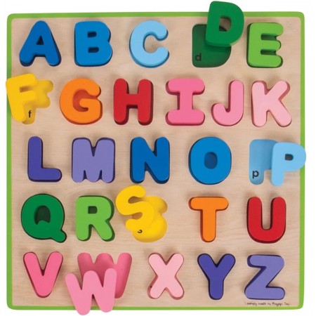 ABC Alfabet układanka drewniana dla dzieci +18mc | Dadum
