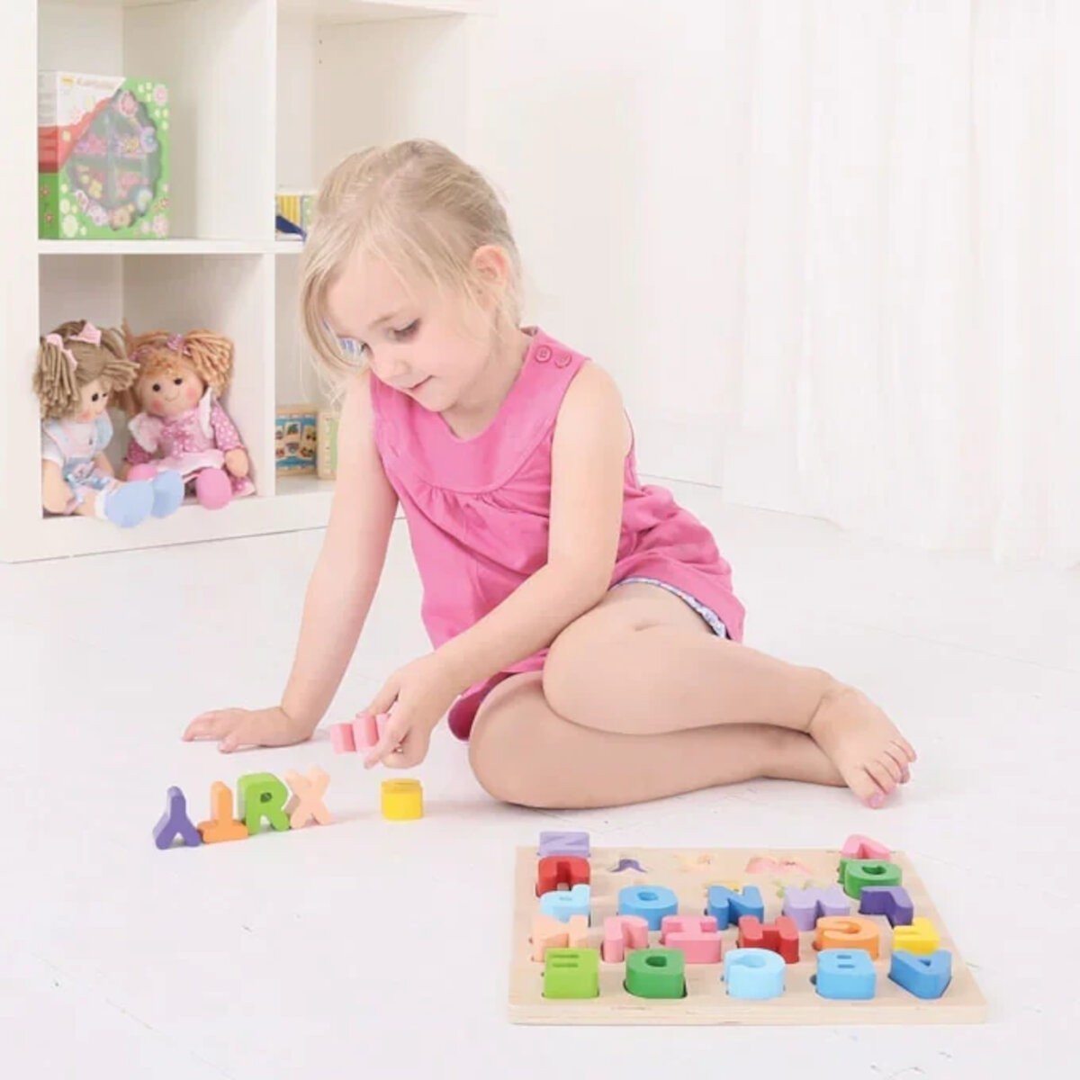 ABC Alfabet układanka drewniana dla dzieci +18mc | Dadum