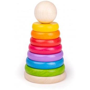 Pierwsza piramida drewniana dla dzieci +12m, Bigjigs | Dadum