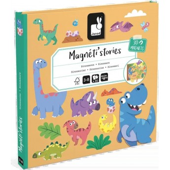 Janod Magneti'stories Dinozaury magnetyczna układanka +3
