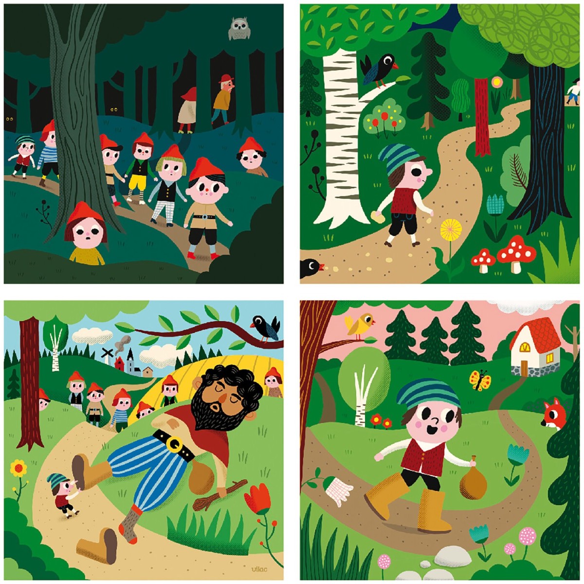 Vilac Puzzle 4x9 el. Paluszek (Baśn C.Perrault) +2