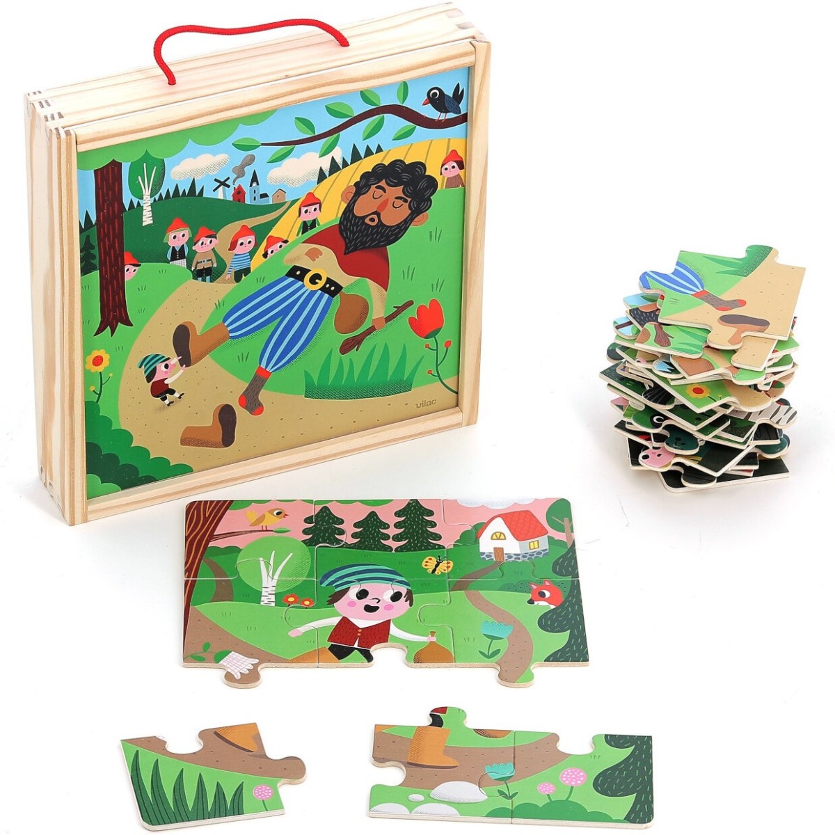 Vilac Puzzle 4x9 el. Paluszek (Baśn C.Perrault) +2 | Dadum Kraków