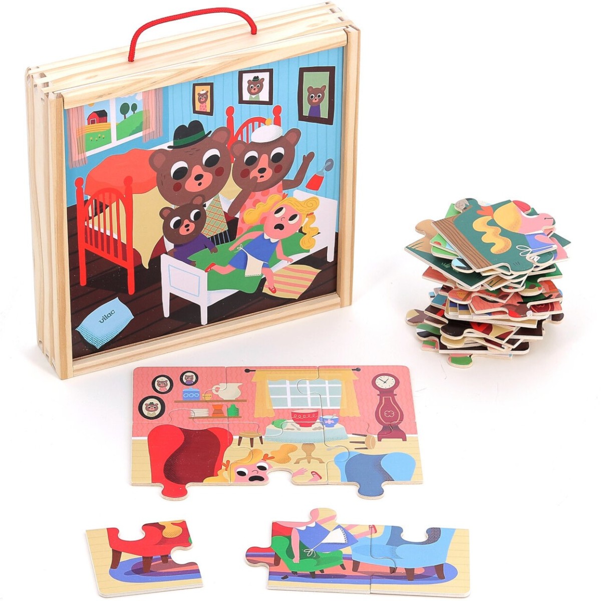 Vilac Puzzle 4x9 el. Złotowłosa i Trzy Niedźwiadki | Dadum