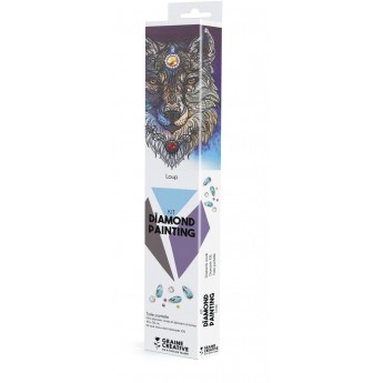 Haft diamentowy Wilk - fasetowane diamenciki XXL, Graine Creative