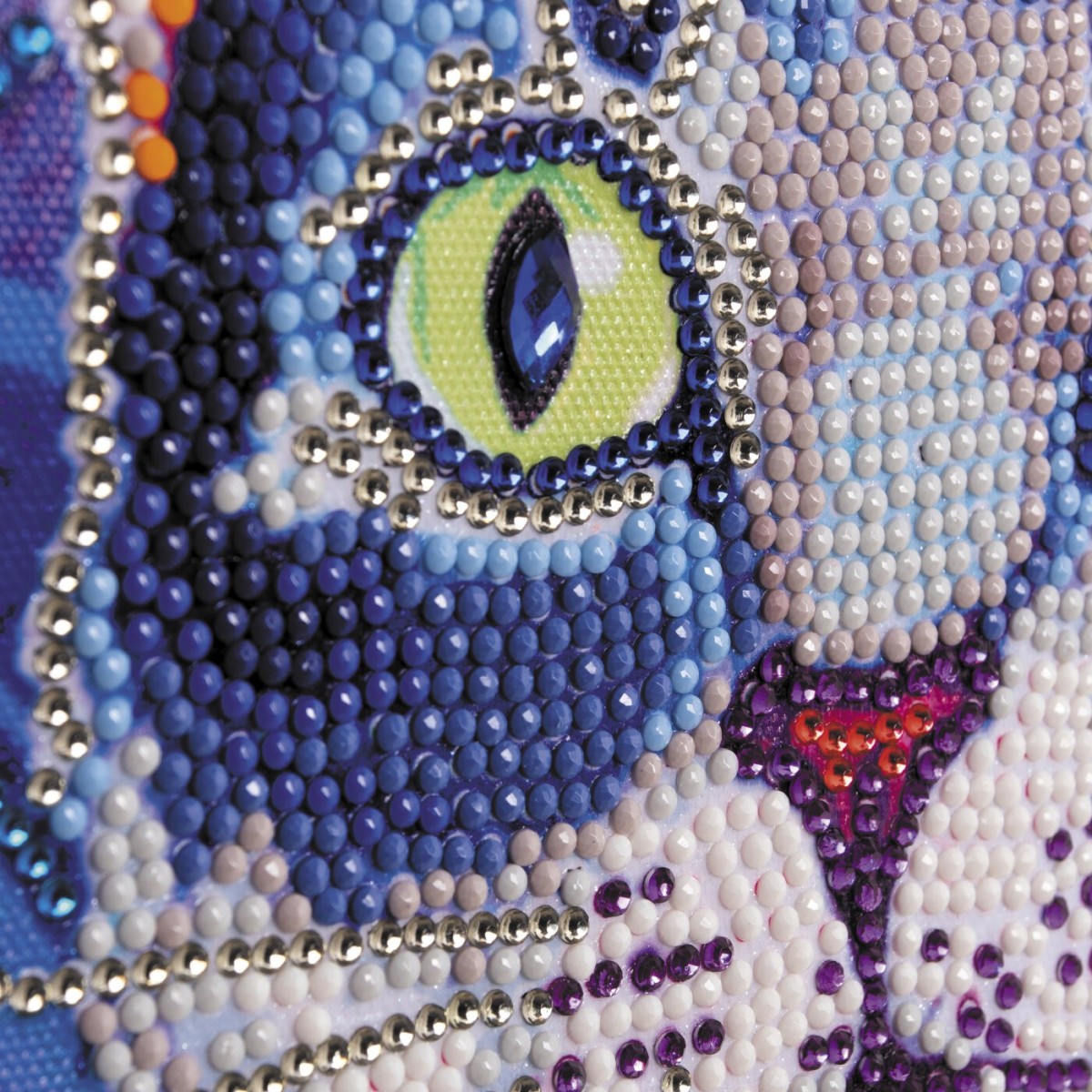 Haft diamentowy Szary Kotek - fasetowane diamenciki XXL, Graine Creative