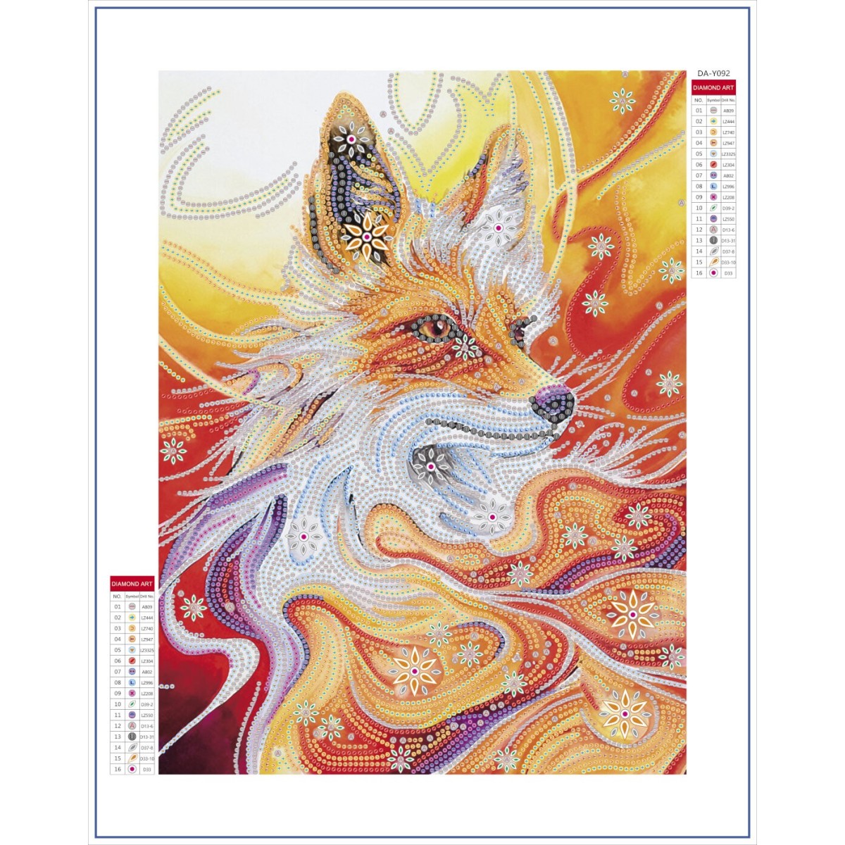 Haft diamentowy Lis - fasetowane diamenciki XXL, Graine Creative