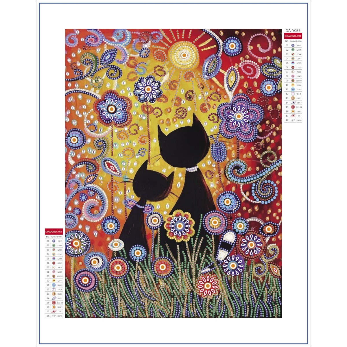 Haft diamentowy Dwa Koty - fasetowane diamenciki XXL, Graine Creative