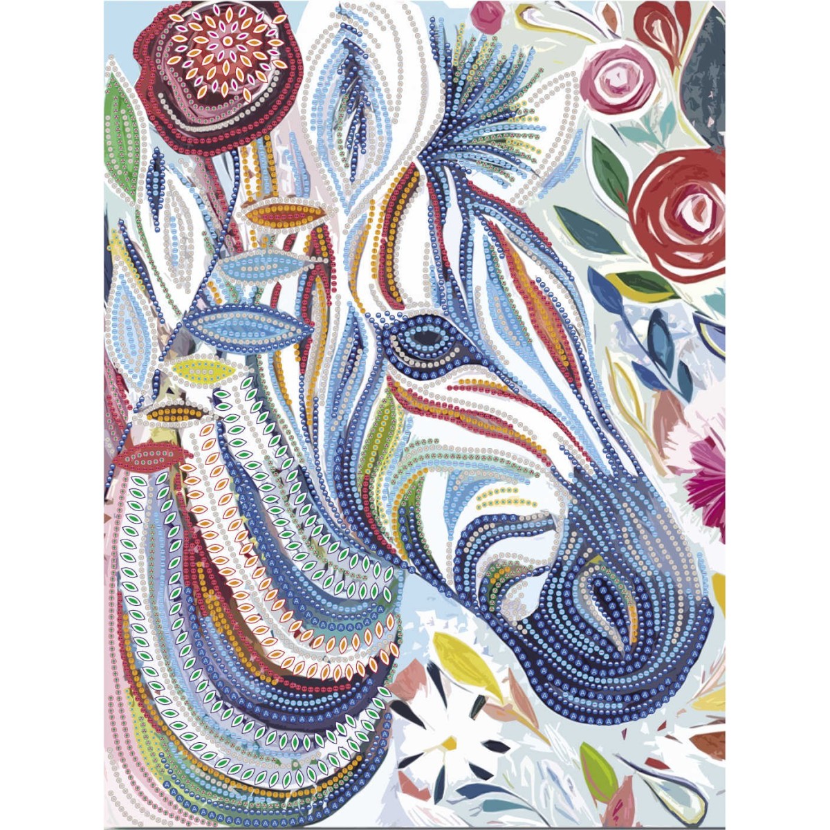 Haft diamentowy Zebra - fasetowane diamenciki XXL | Dadum