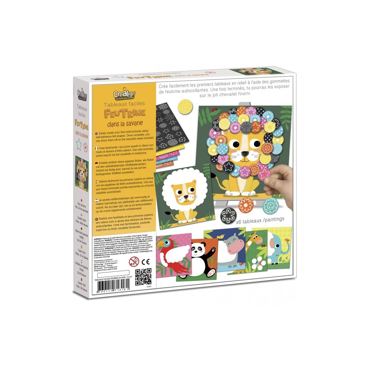 Crea Lign' Obrazy filcowe Sawanna zabawka plastyczna +3 | Dadum