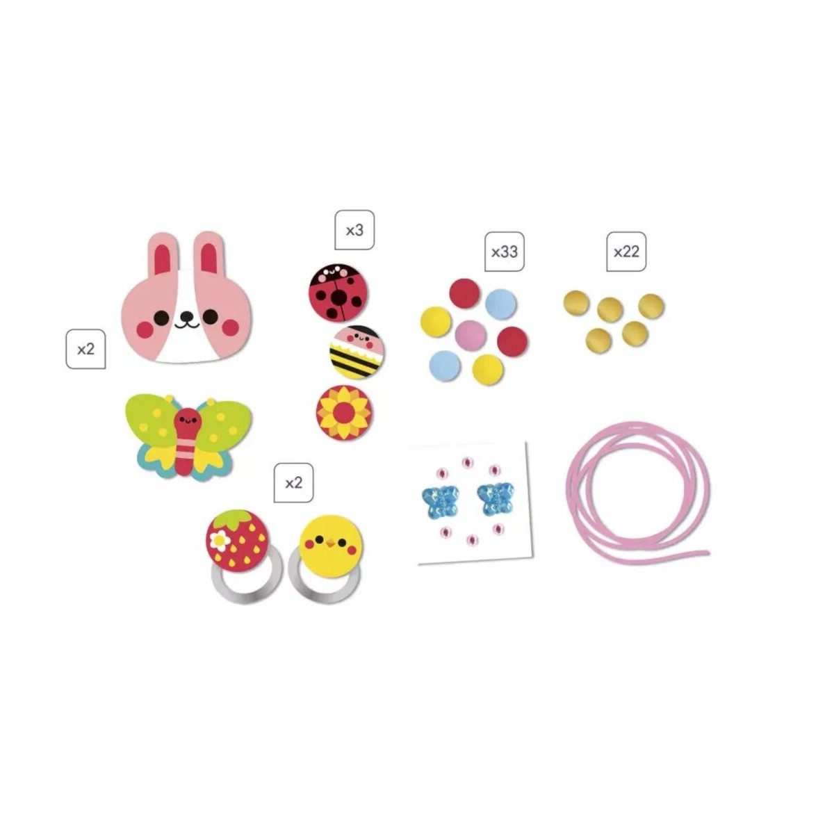 Janod Zestaw kreatywny do tworzenia biżuterii z drewna Ogród kwiatów 4+