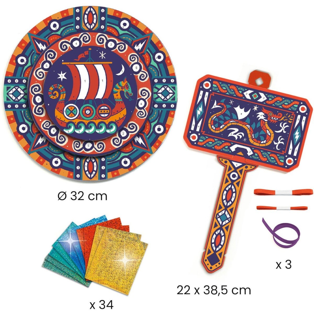 Djeco Zestaw kreatywny z folią metaliczną Wikingowie +6