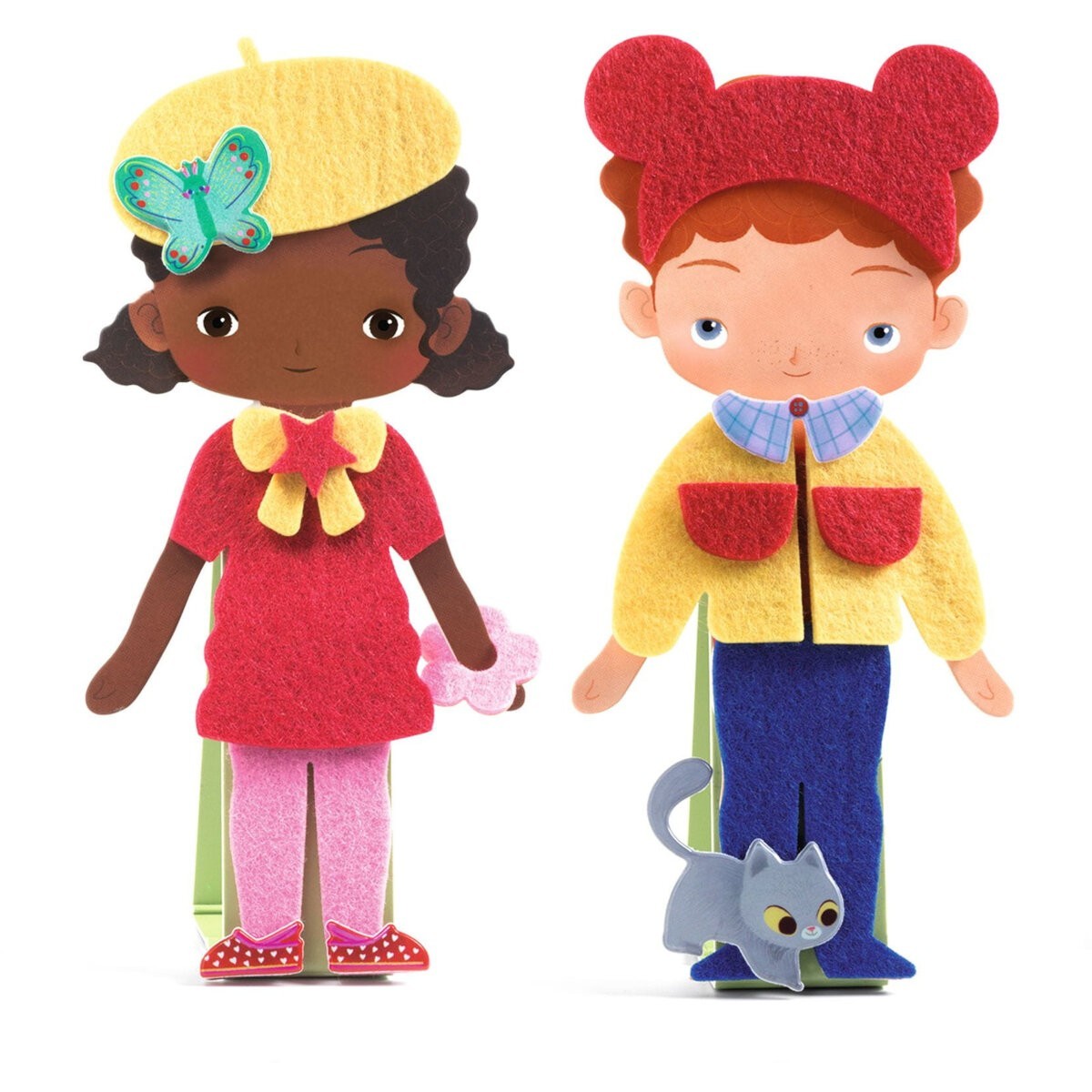 Wyklejanki filcowe Ubieranki dla dzieci +3, Djeco