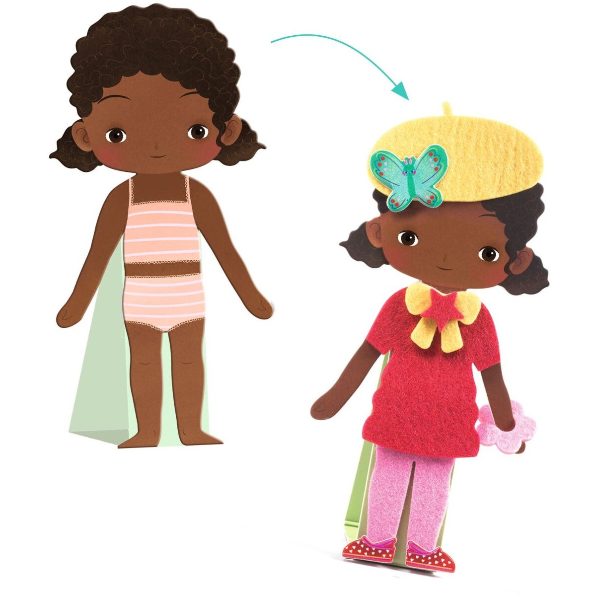 Wyklejanki filcowe Ubieranki dla dzieci +3, Djeco